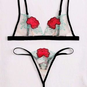 rose 2-piece lingerie set